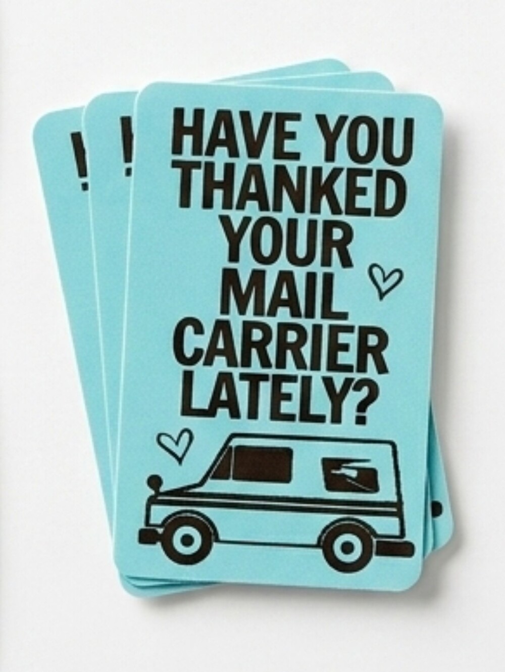 3/$15 Set of 60 Blue Mail Carrier Thank You Stickers Rectangle Labels